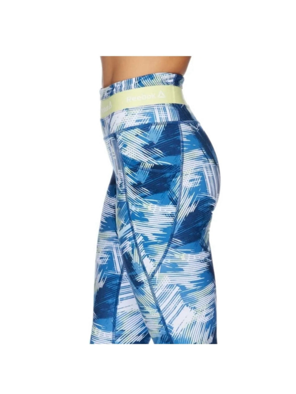 Reebok women’s printed revolve high rise Capri leggings side pockets size large - Picture 2 of 10